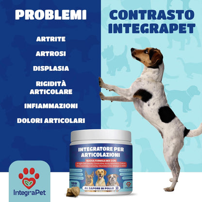 Joints Supplement for Dogs - Supplements for Dogs with Collagen and Magnesium, Glucosamine and Hyaluronic Acid, 120 Chewable Snacks for Mobility and Bones