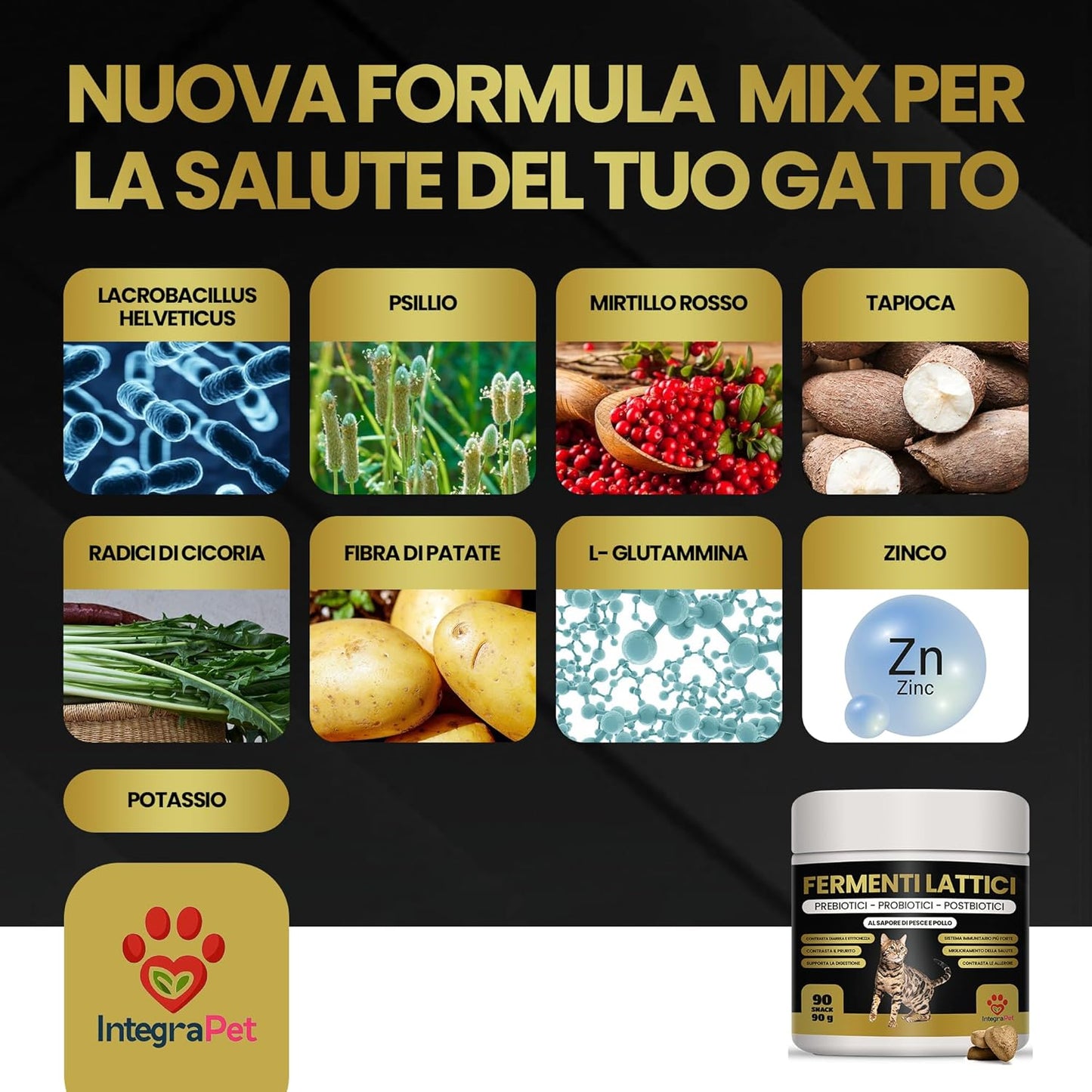 Probiotics for Cats with Lactic Ferments Cats - Prebiotic Digestive Probiotics, 90 Natural Snacks Chicken Flavour for Bowel Regularity and Defense