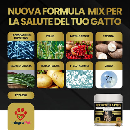 Probiotics for Cats with Lactic Ferments Cats - Prebiotic Digestive Probiotics, 90 Natural Snacks Chicken Flavour for Bowel Regularity and Defense